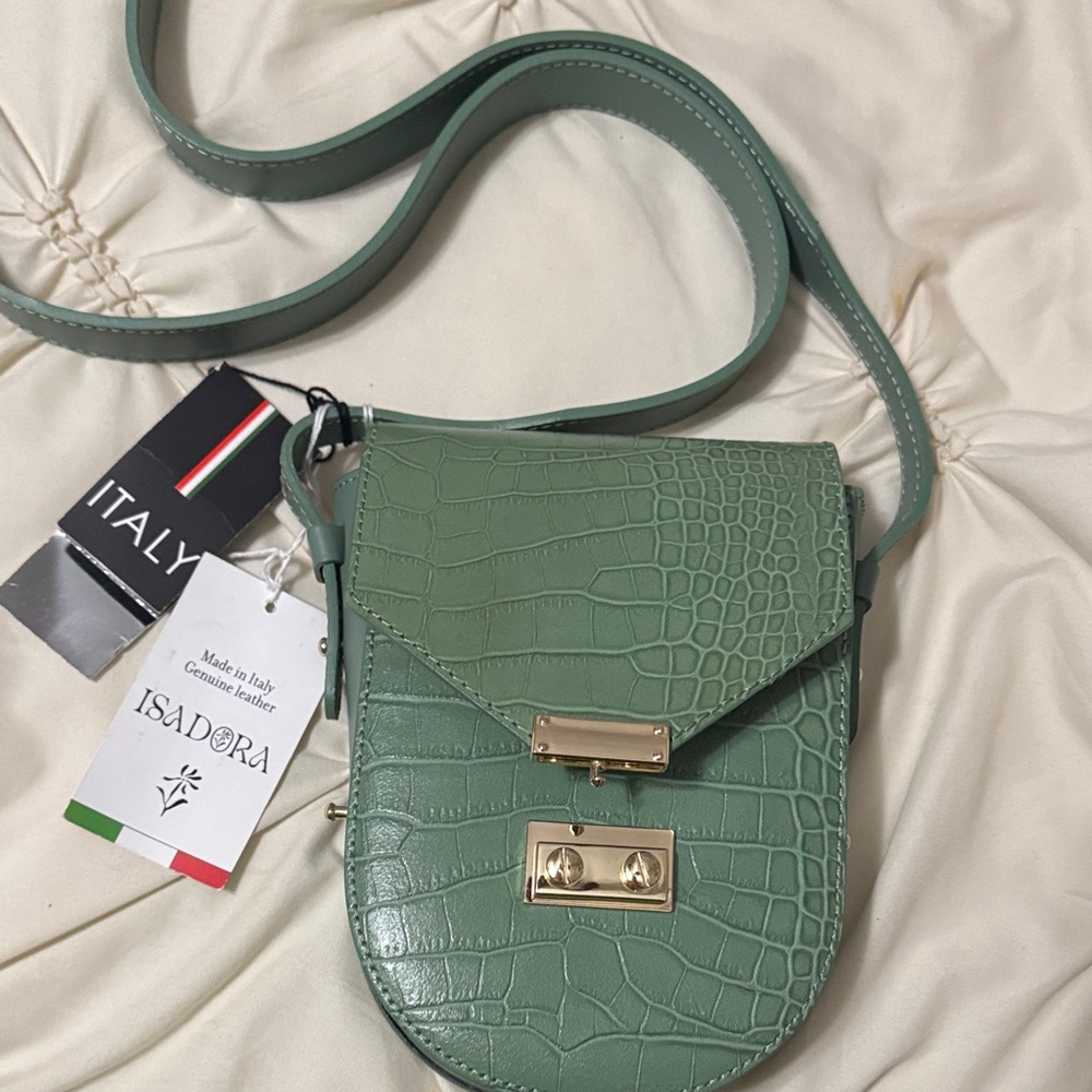 Green Croc-Embossed Women's Bag